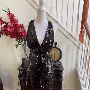 FAME PARTNERS BLACK  SEQUIN DRESS